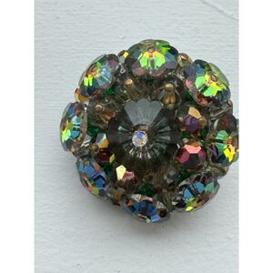Vintage 1970s midcentury modern domed ravioli AB brooch